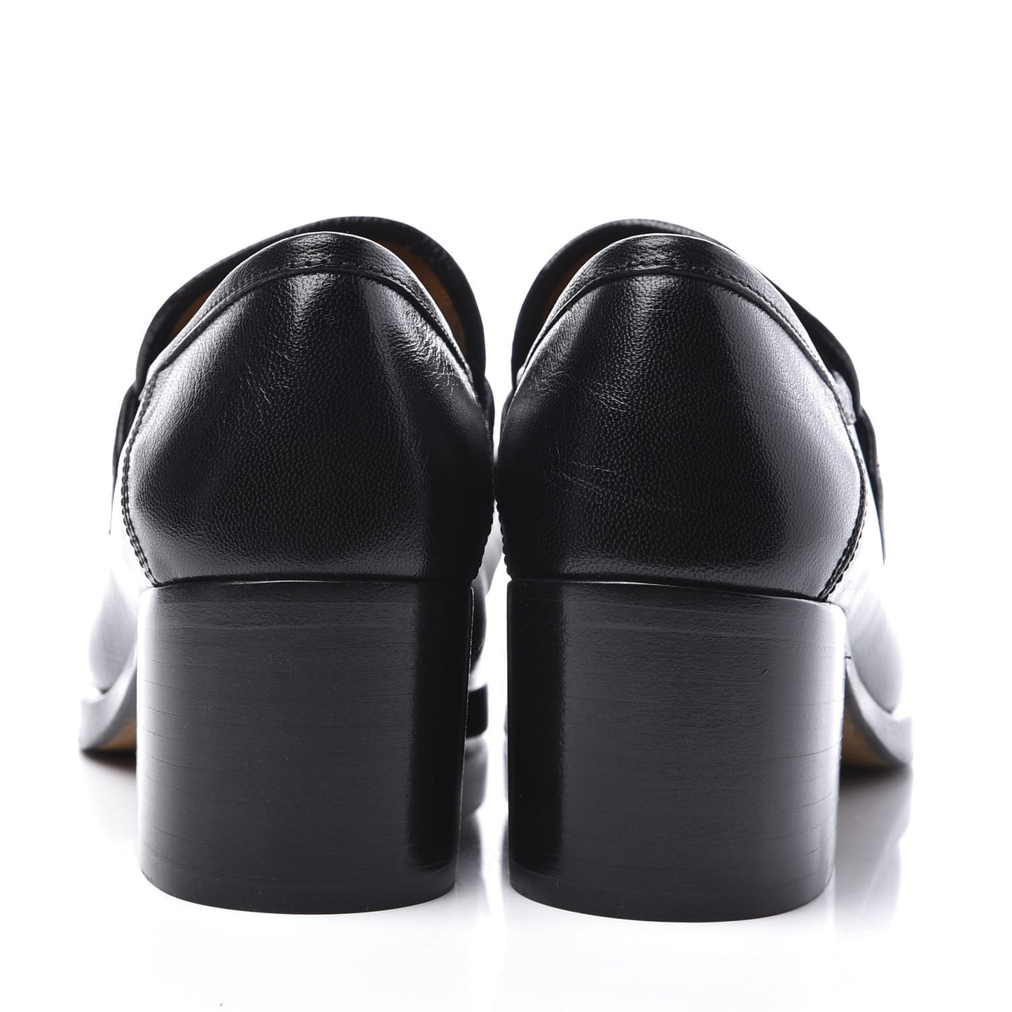 Lambskin Union Jack Horsebit Loafer Pumps 35.5 Black