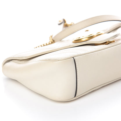 Gucci Calfskin Matelasse Small GG Marmont Shoulder Bag White 5 of 11