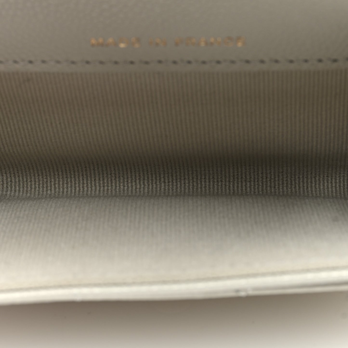 Caviar Quilted Flap Card Holder Wallet Grey