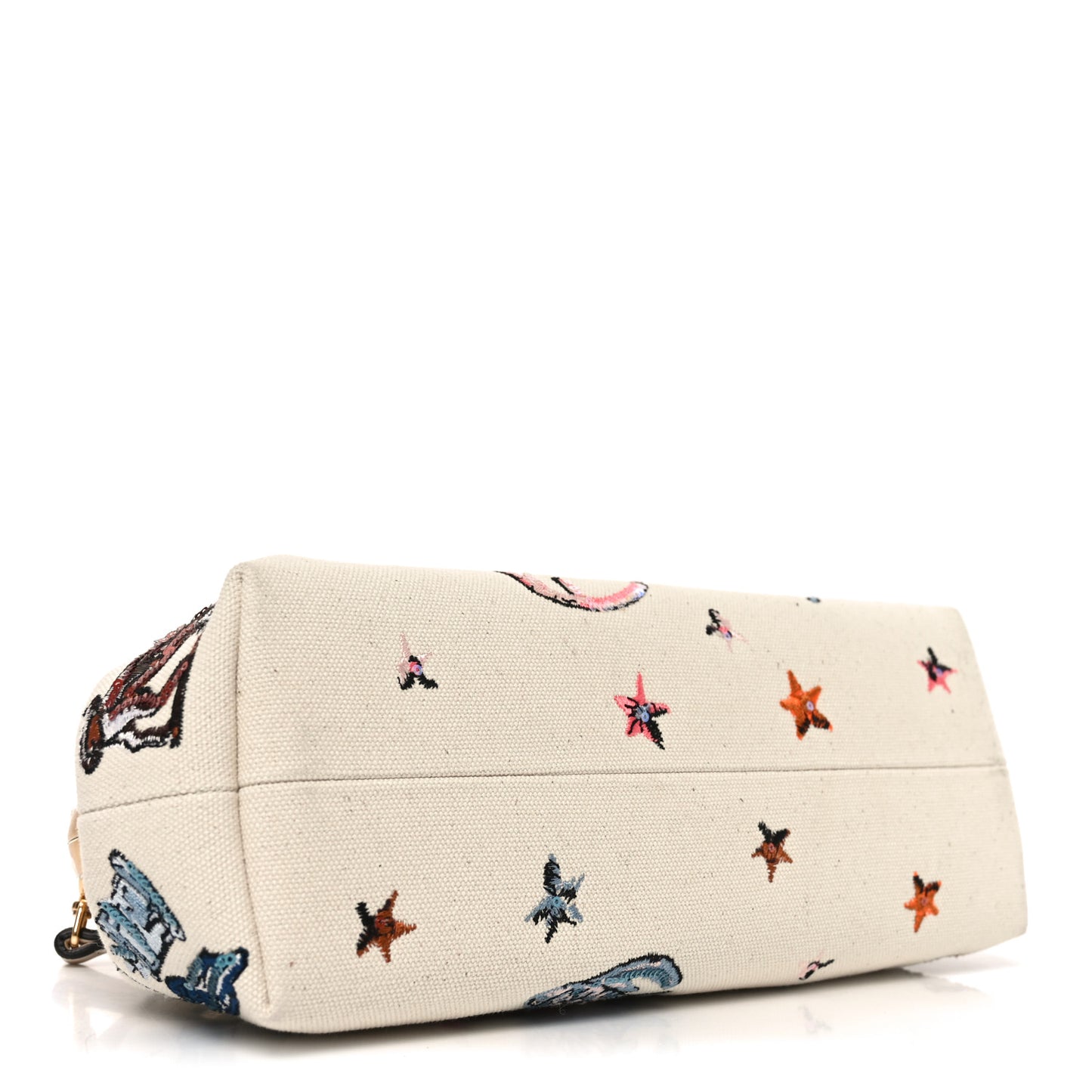Canvas Ricamo Embroidered Astrology Small Fendi First Grezzo Multicolor
