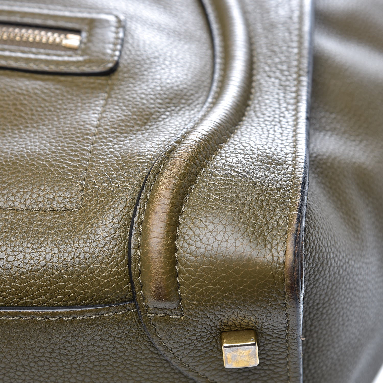 Celine Drummed Calfskin Mini Luggage Jungle 14 of 19
