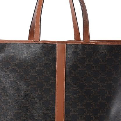 Celine Triomphe Canvas Calfskin Medium Cabas Bag Tan 9 of 13