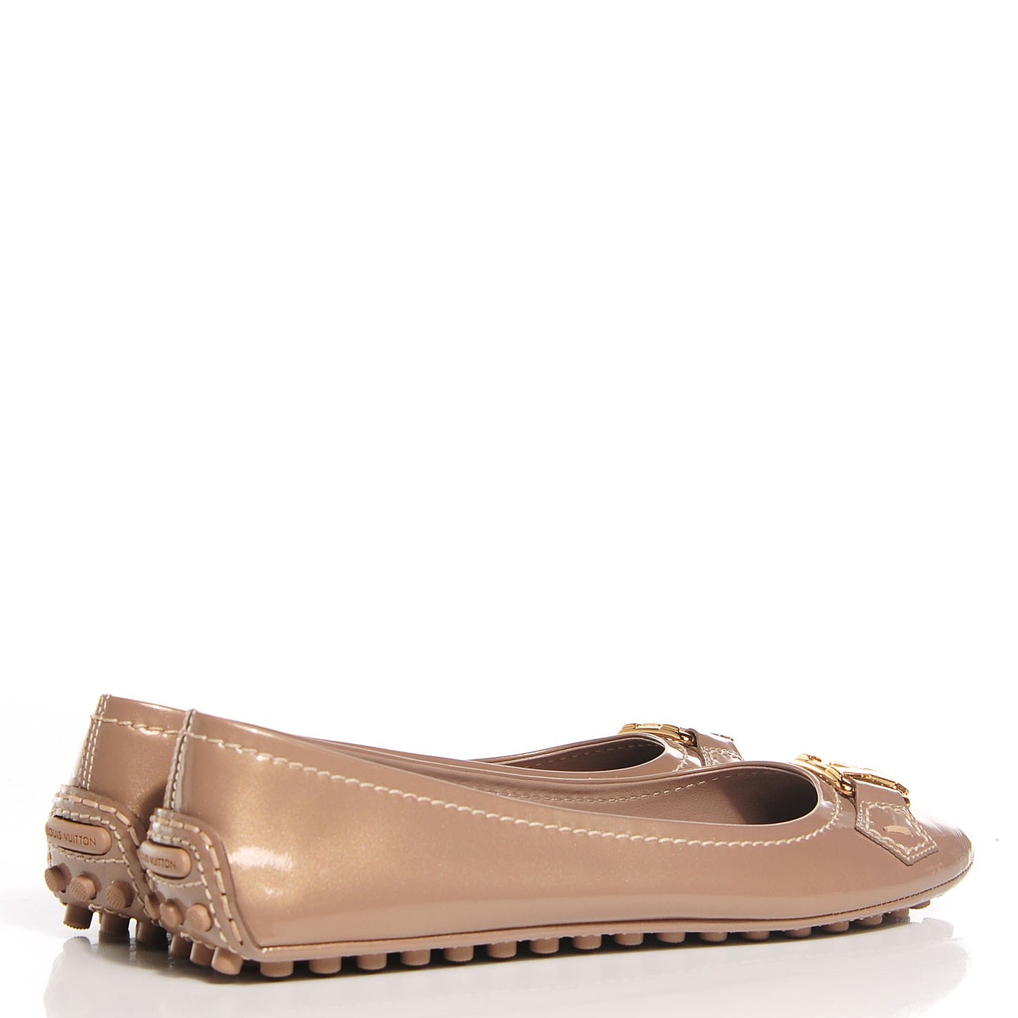 Patent Calfskin Oxford Ballerina Flats 36.5 Rose Poudre