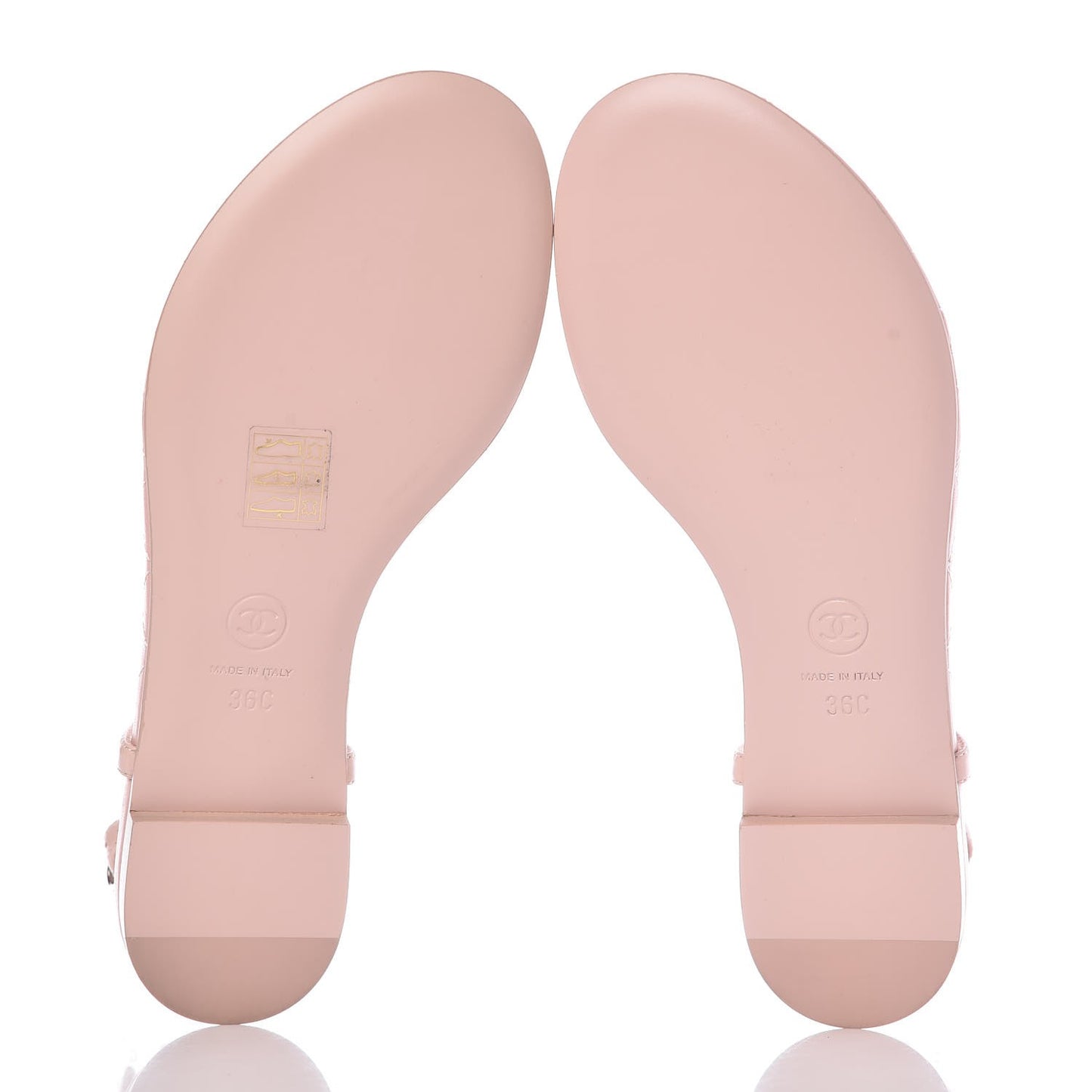 Lambskin CC Thong Sandals 36 Pink