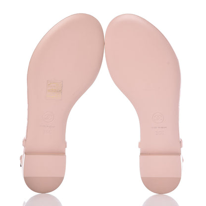 Chanel Lambskin CC Thong Sandals 36 Pink 5 of 8