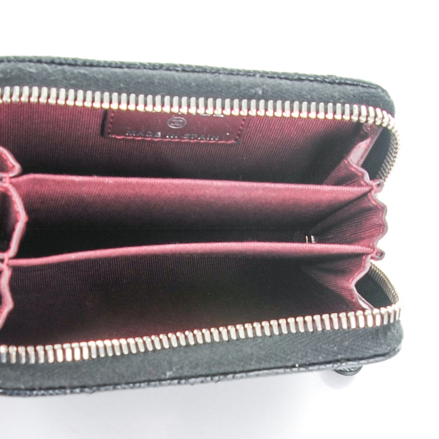 Caviar Quilted Zip Coin Purse Black