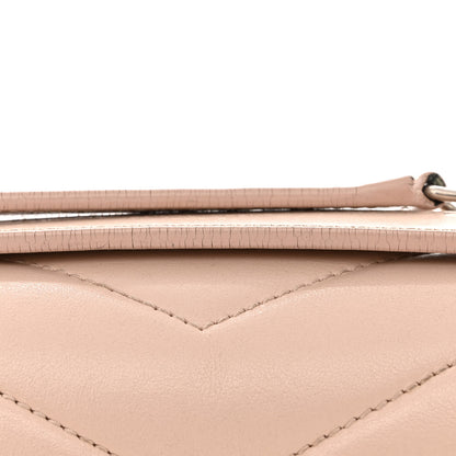 Saint Laurent Calfskin Y Quilted Monogram Small Loulou Chain Satchel Marble Pink 13 of 18