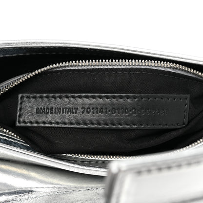 Balenciaga Smooth Metallic Calfskin Small Lindsay Shoulder Bag Silver 6 of 11