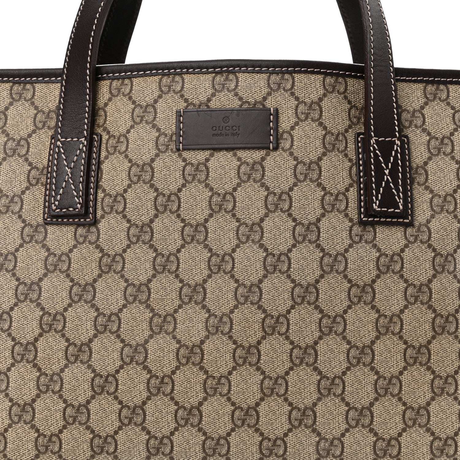 Gucci GG Supreme Monogram Medium Zippered Shopping Tote Dark Brown 8 of 11