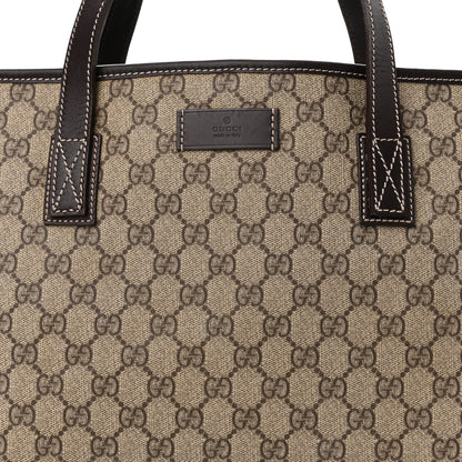 Gucci GG Supreme Monogram Medium Zippered Shopping Tote Dark Brown 8 of 11