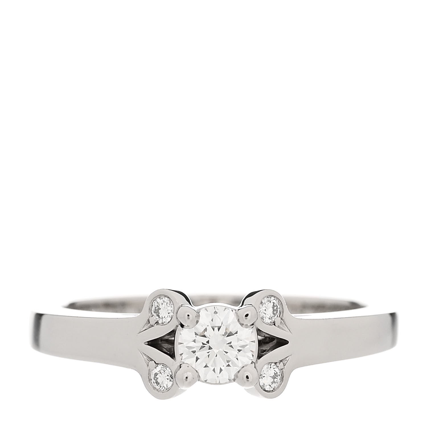 Cartier Platinum Diamond .19ct Ballerine Solitaire Engagement Ring 48 4.5 1 of 6
