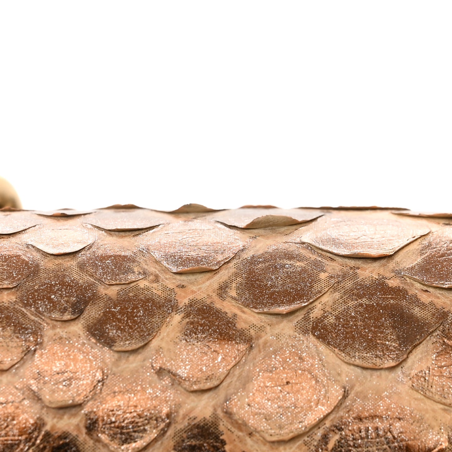 Snakeskin Calfskin Small Boy Flap Gold