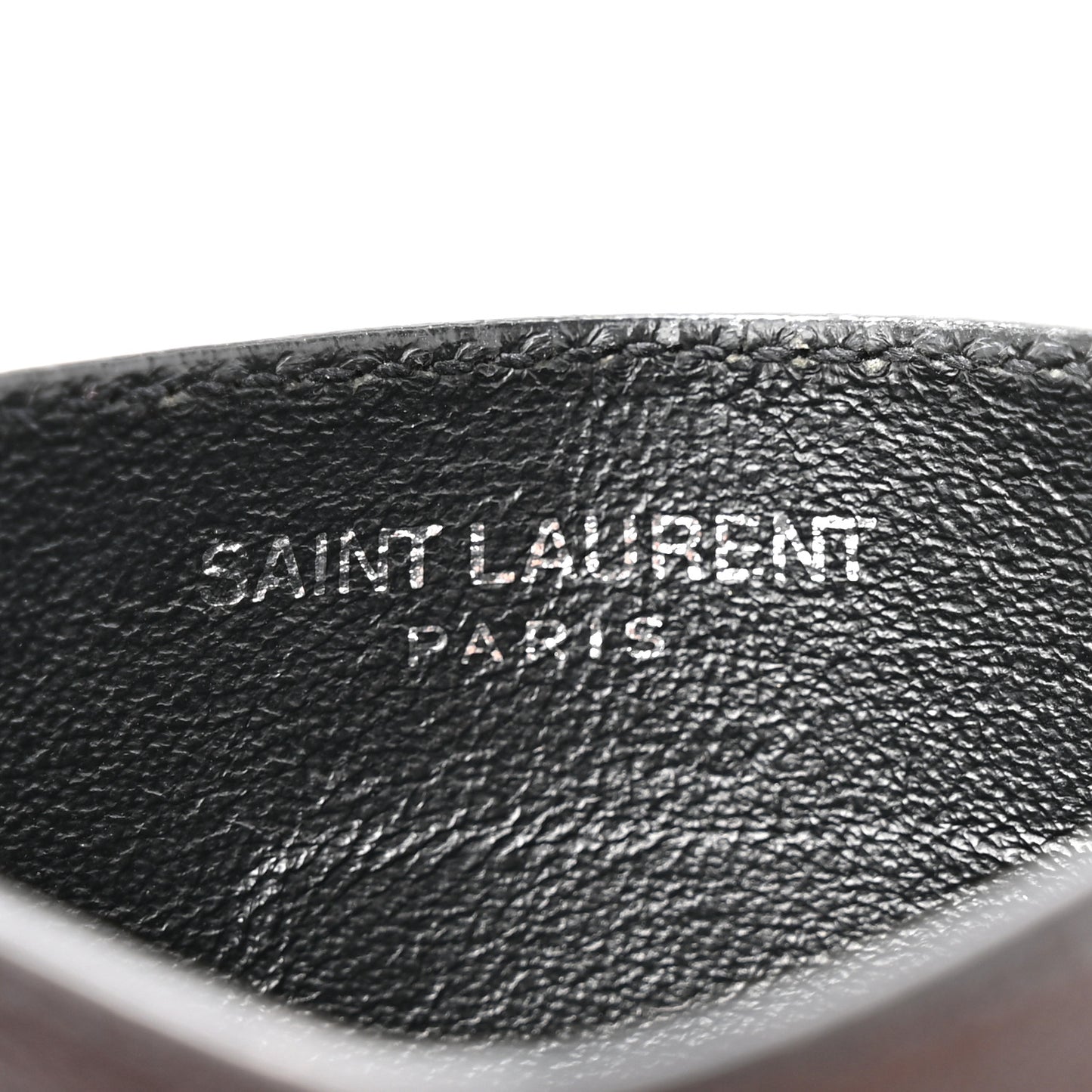 Calfskin Paisley Studded Monogram Credit Card Case Black