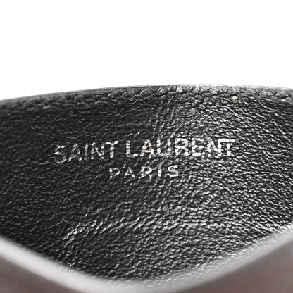 Saint Laurent Calfskin Paisley Studded Monogram Credit Card Case Black 6 of 7