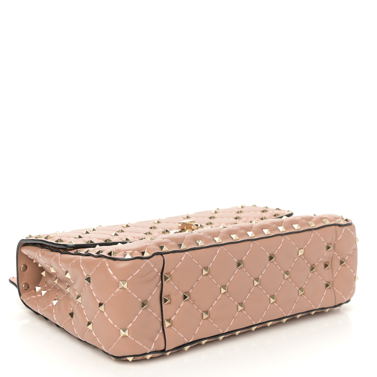 Valentino Garavani Nappa Medium Rockstud Spike Shoulder Bag Soft Noisette 4 of 10