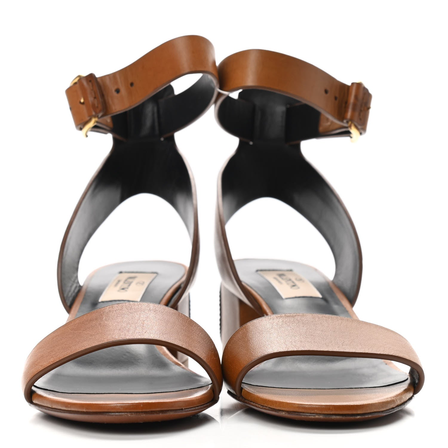 Valentino Garavani Calfskin VLogo 45mm Sandals 37 Cuoio 2 of 10