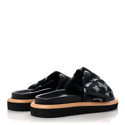 Louis Vuitton Nylon Monogram Womens Pool Pillow Comfort Mules 36 Navy Blue 4 of 7