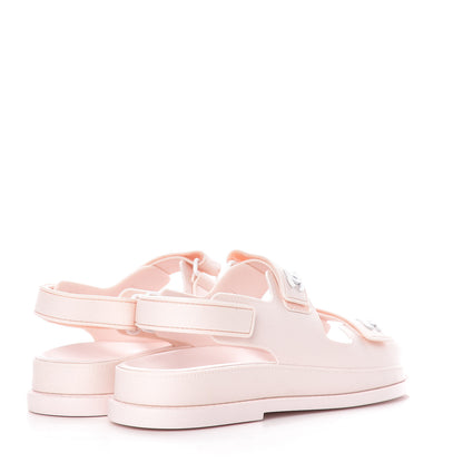 Chanel Rubber CC Flat Sandals 36 Pale Pink 4 of 9