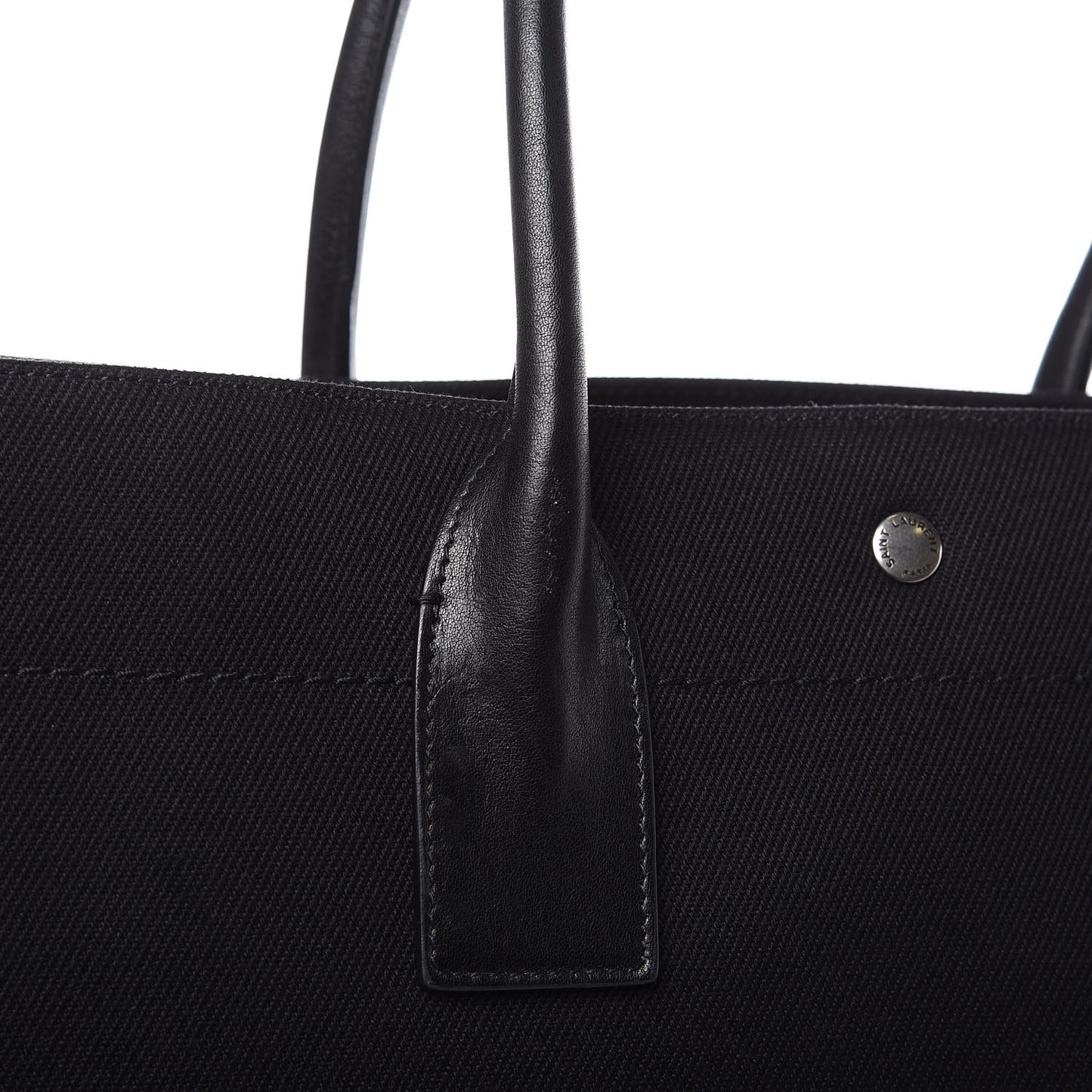 Linen Calfskin Rive Gauche Tote Black