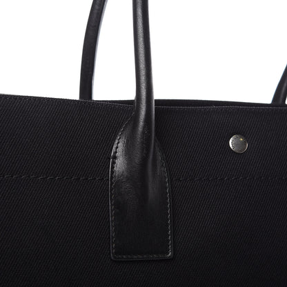 Saint Laurent Linen Calfskin Rive Gauche Tote Black 9 of 9