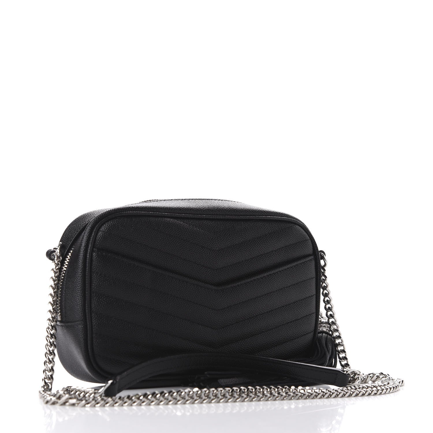 Saint Laurent Grain De Poudre Matelasse Monogram Mini Lou Camera Bag Black 3 of 11