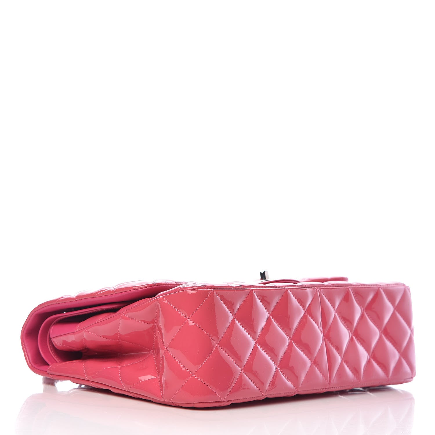 Chanel Patent Calfskin Quilted Jumbo Double Flap Fuchsia 4 of 14