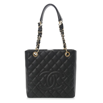 Chanel Caviar Quilted Petit Shopping Tote PST Black 1 of 12