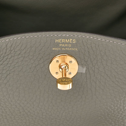 Hermes Taurillon Clemence Mini Lindy 20 Gris Meyer 6 of 11