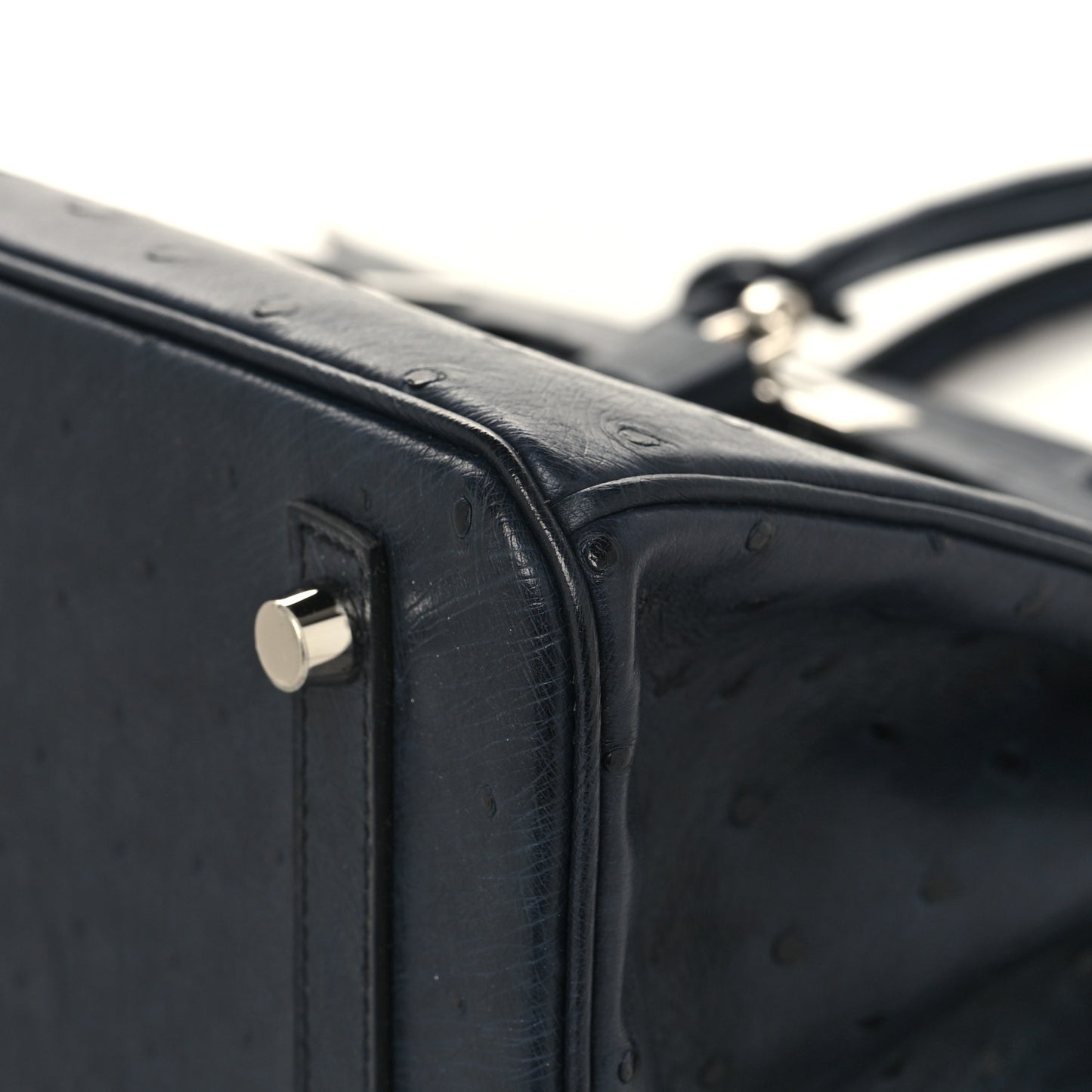 Ostrich Birkin 30 Bleu Indigo