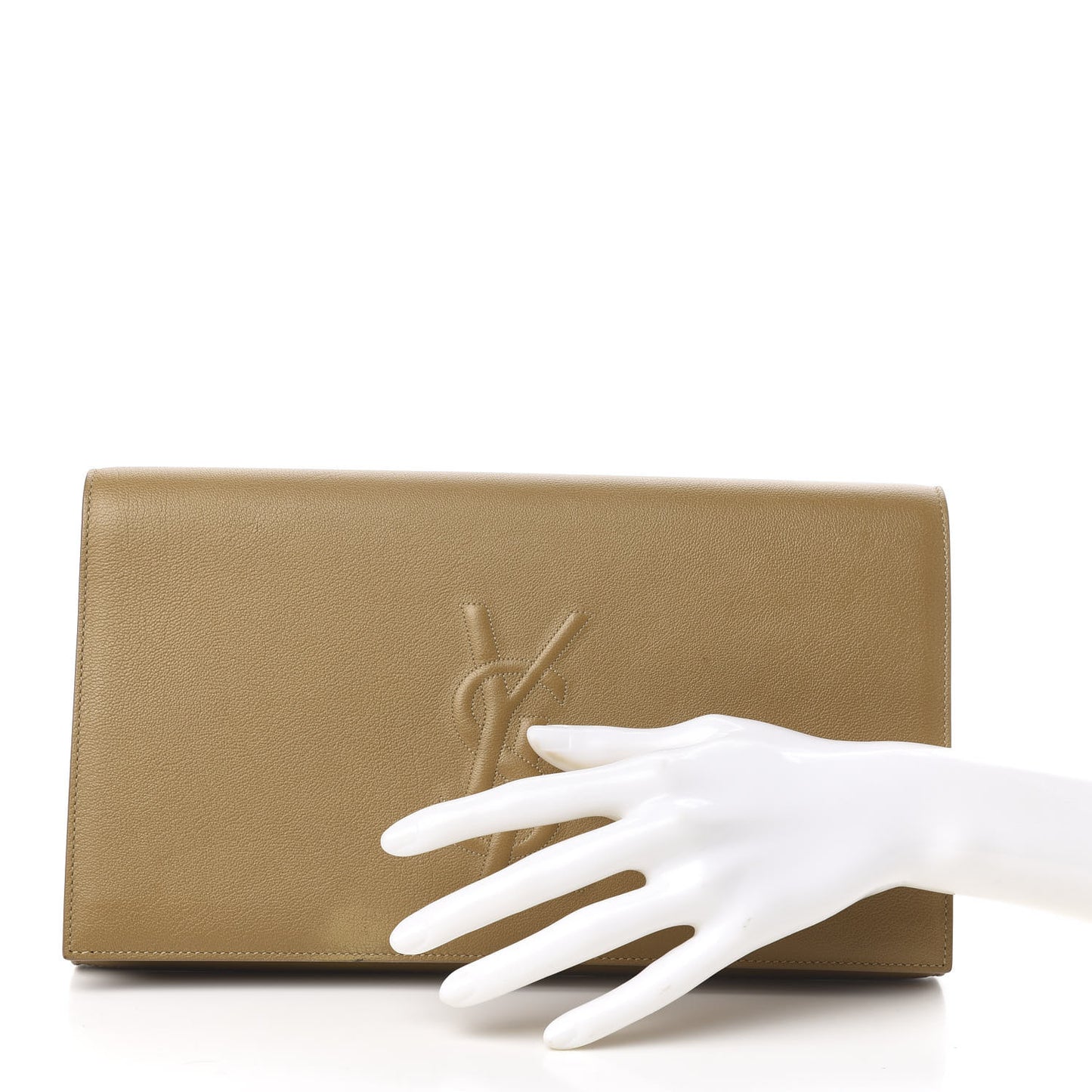 Calfskin Monogram Large Belle De Jour Clutch Beige