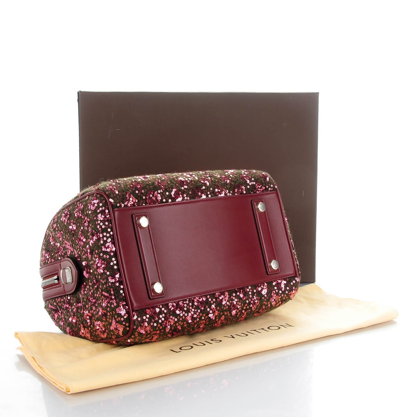 Sequin Monogram Sunshine Express Speedy Burgundy
