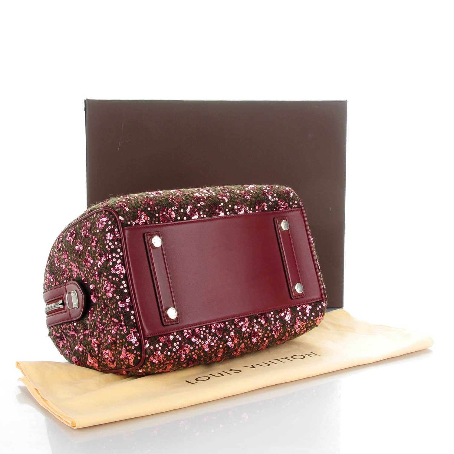 Louis Vuitton Sequin Monogram Sunshine Express Speedy Burgundy 4 of 7