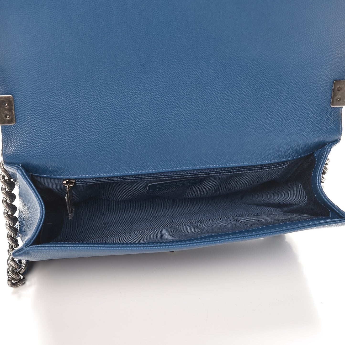 Caviar Quilted New Medium Boy Flap Blue