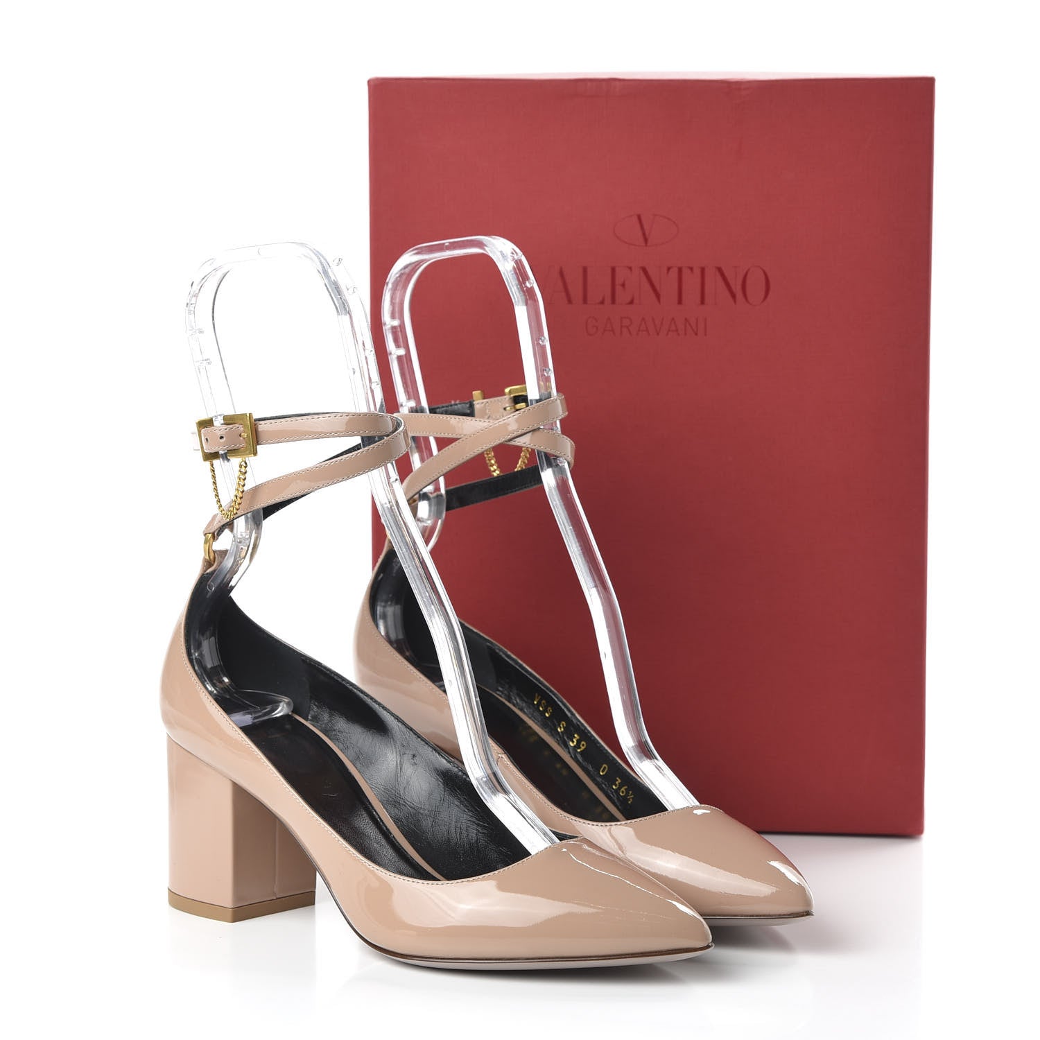 Valentino Garavani Patent Double Ankle Strap Pumps 36.5 Rose Cannelle 9 of 9