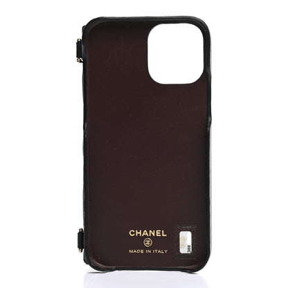 Chanel Lambskin Quilted iPhone XII Pro Holder With Chain Black 5 of 8