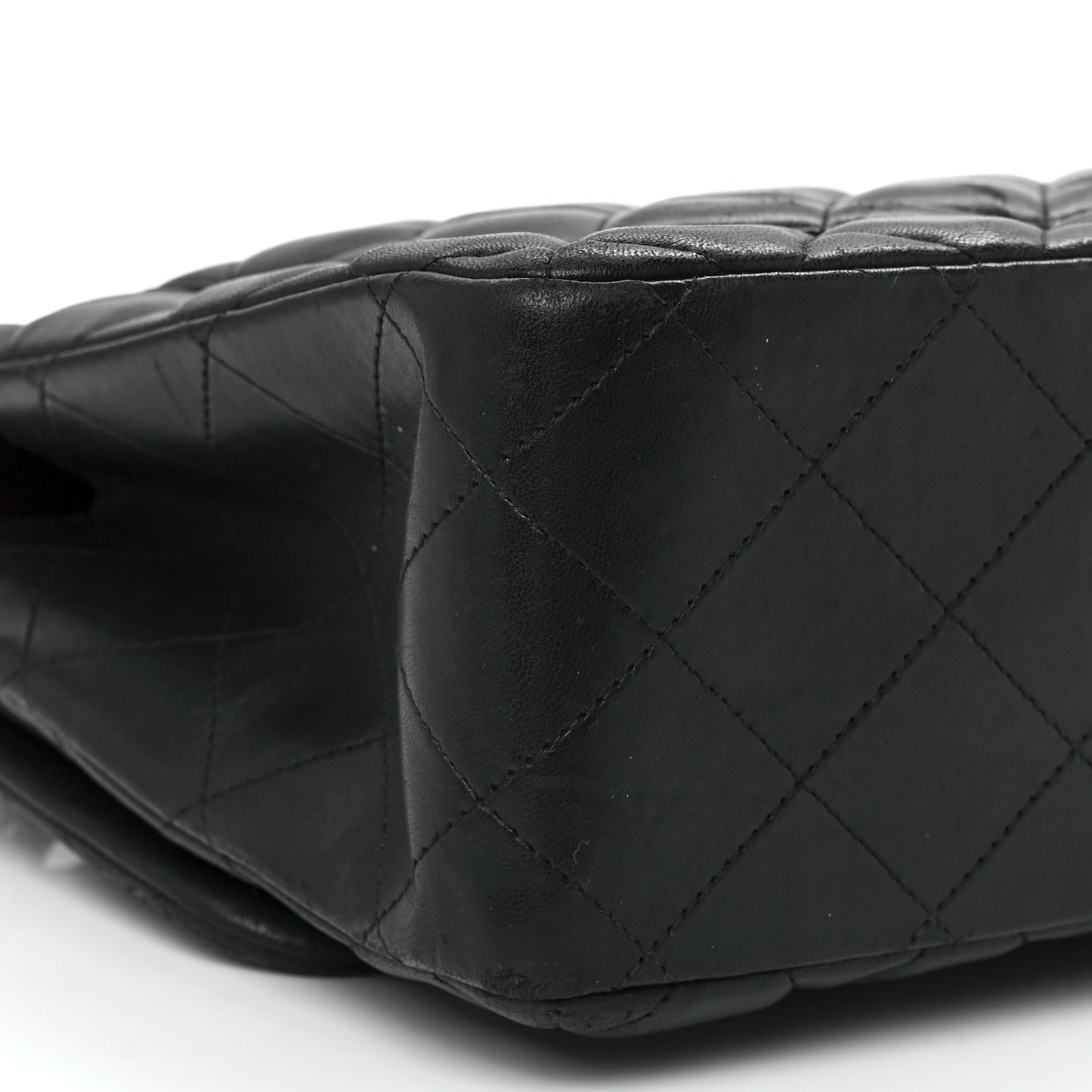 Lambskin Quilted Jumbo Double Flap Black