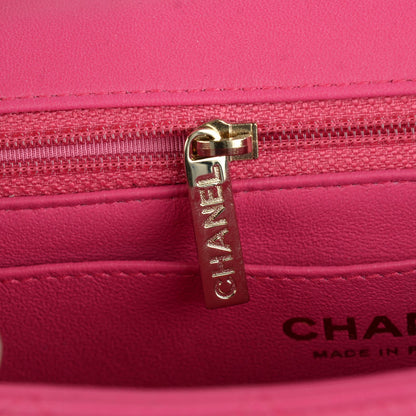 Chanel Lambskin Quilted Mini Rectangular Flap Fuchsia 9 of 9