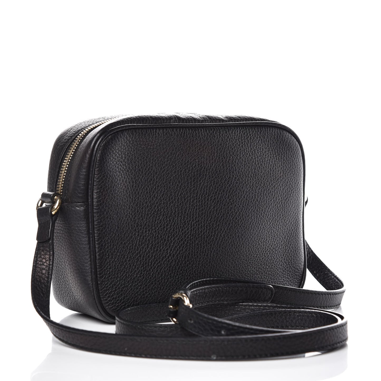 Pebbled Calfskin Small Soho Disco Bag Black