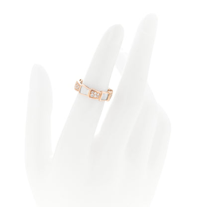 Bulgari 18K Rose Gold Diamond Mother of Pearl 6mm Serpenti Viper Band Ring 48 4.5 2 of 4