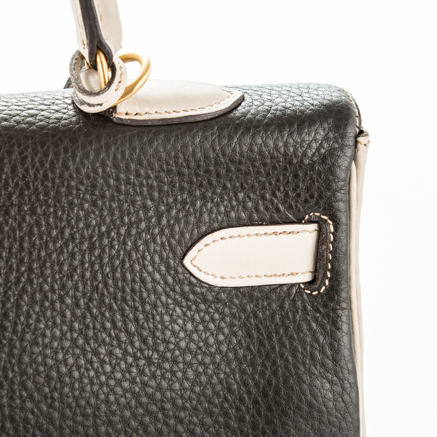 Hermes Taurillon Clemence Tri-Color Kelly Retourne 35 Tabac Camel Ebene Parchemin 15 of 26