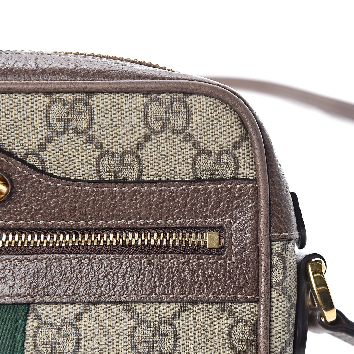 GG Supreme Monogram Web Mini Ophidia Shoulder Bag Brown