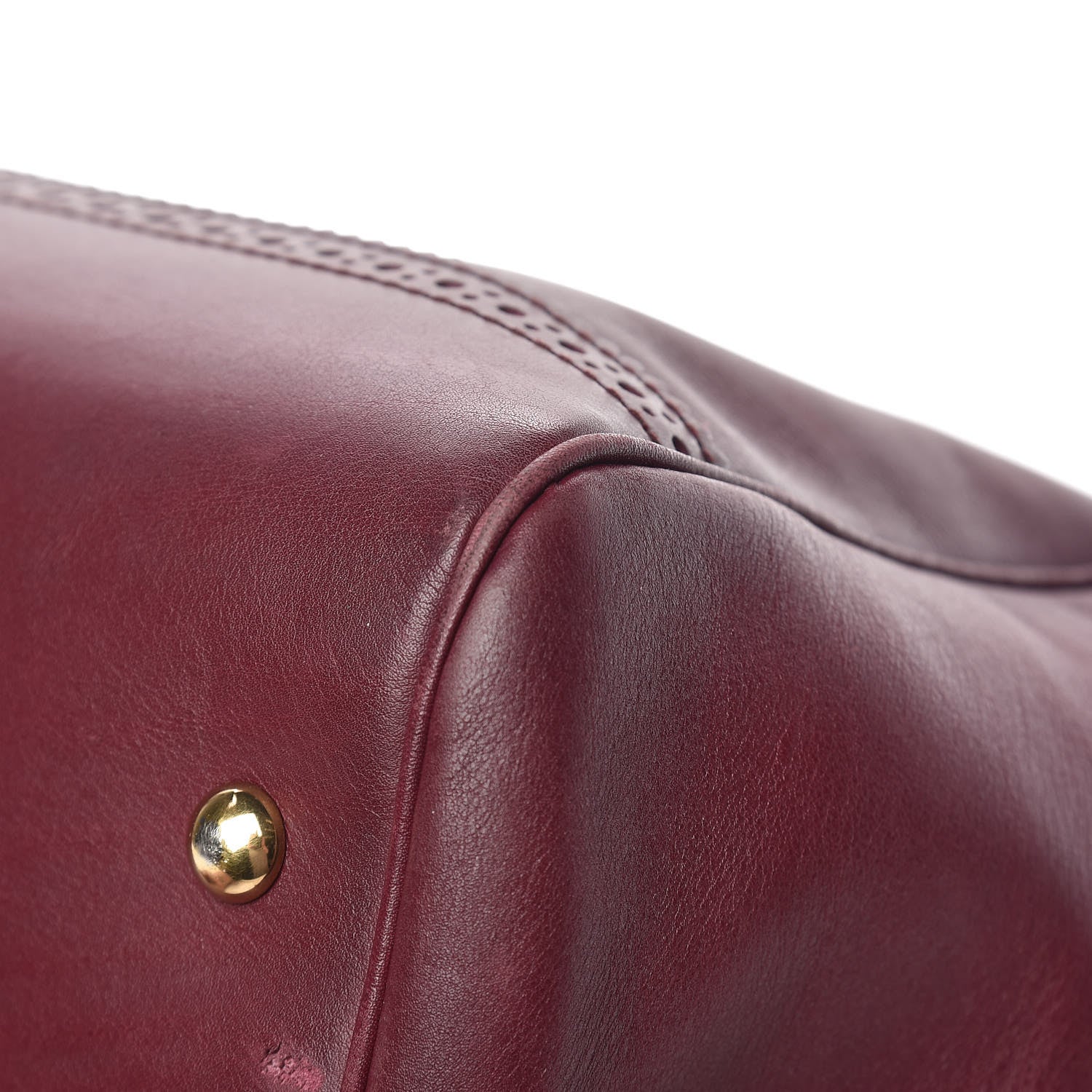 Gucci Calfskin Duilio Brogue Top Handle Bag Burgundy 19 of 22