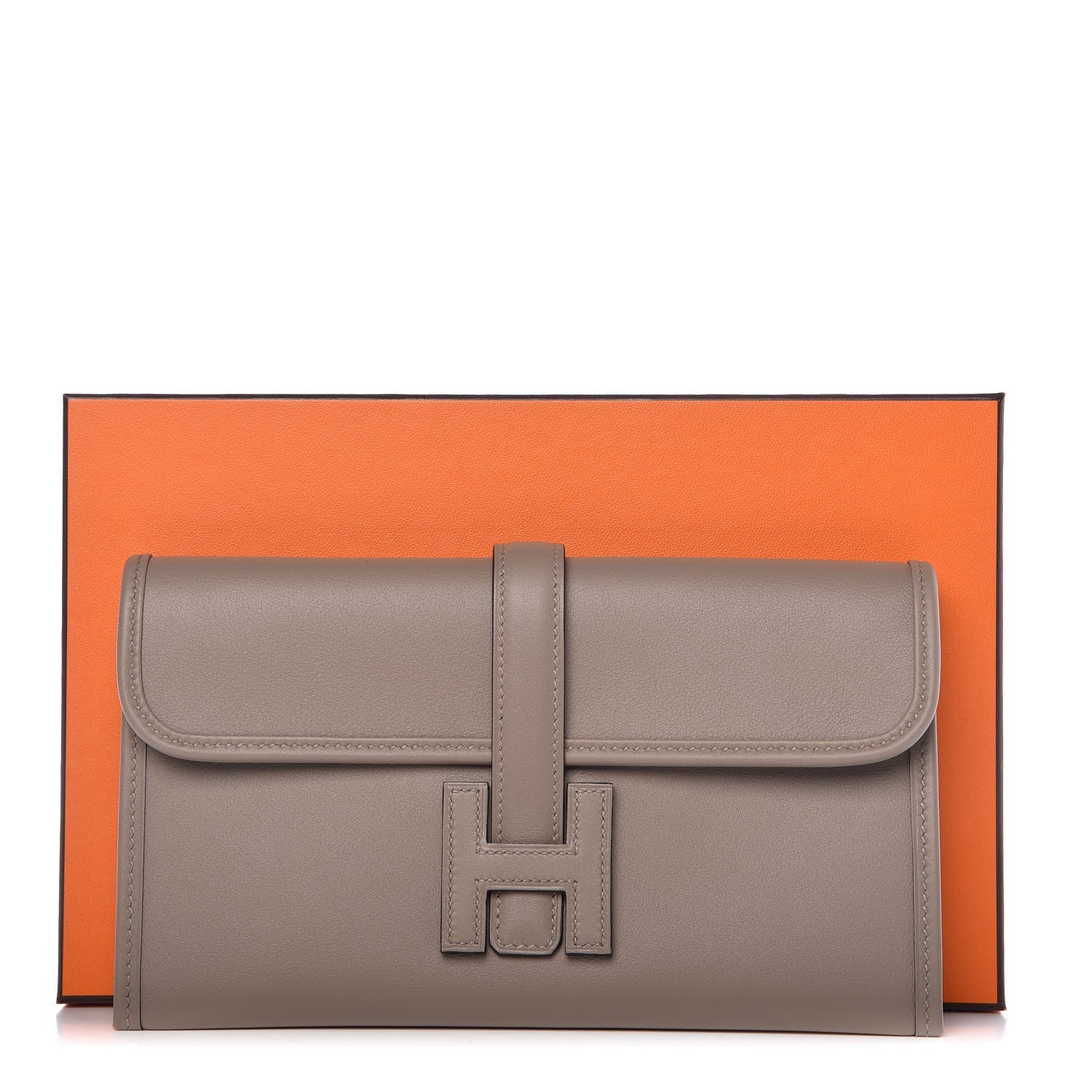 Hermes Swift Jige Duo Clutch Gris Asphalte 9 of 9