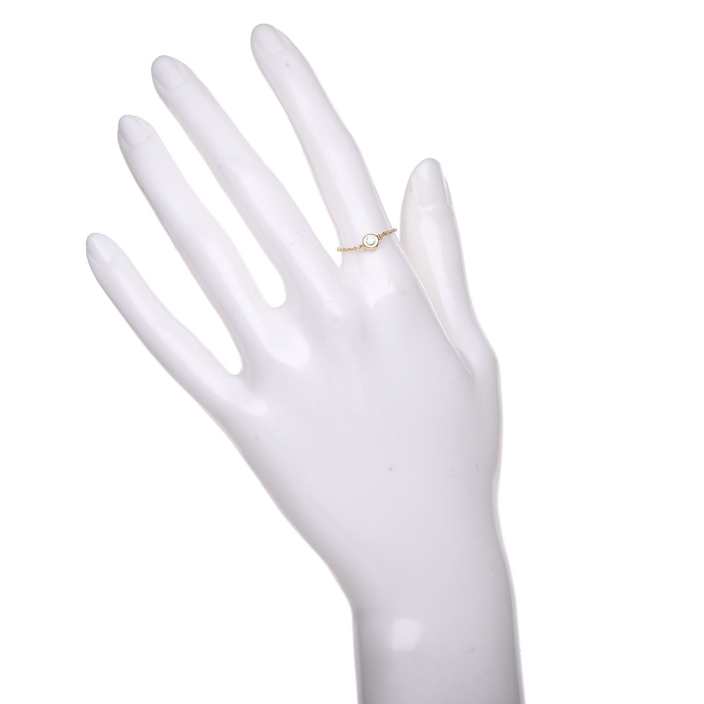 18K Yellow Gold Diamond .07ct Elsa Peretti Diamonds by the Yard Ring 50 5.5