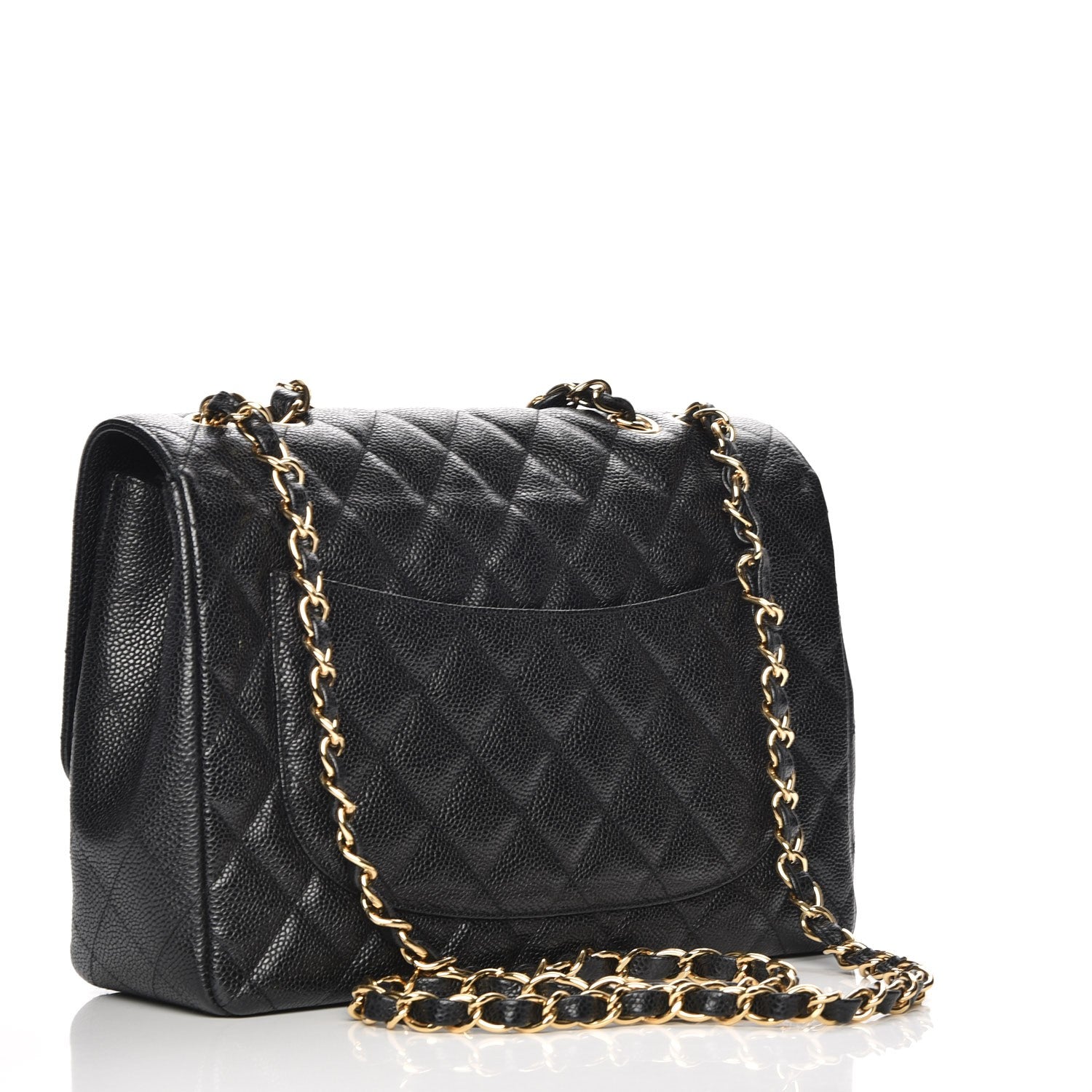 Chanel Caviar Quilted Jumbo Single Flap Black 3 of 9
