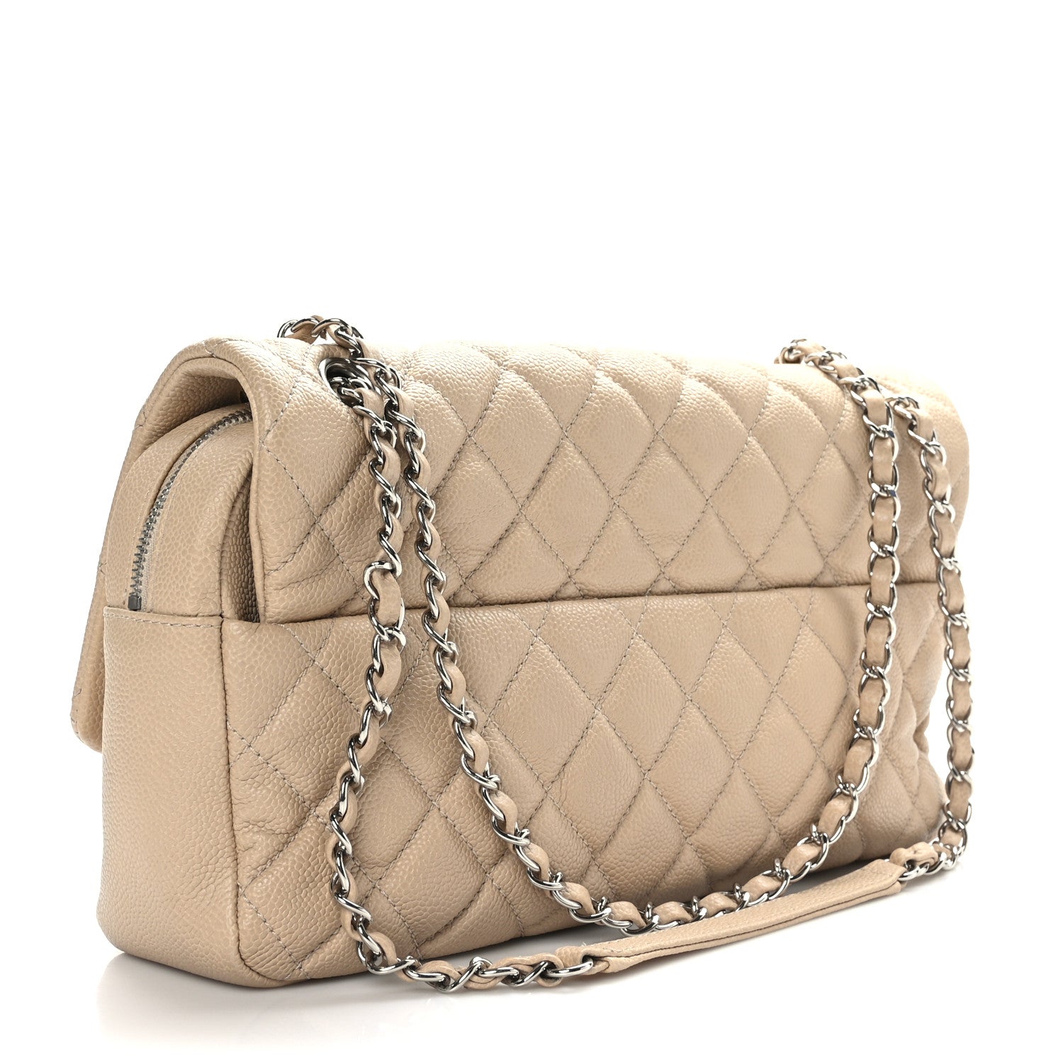 Chanel Caviar Quilted Jumbo Easy Flap Beige 3 of 9