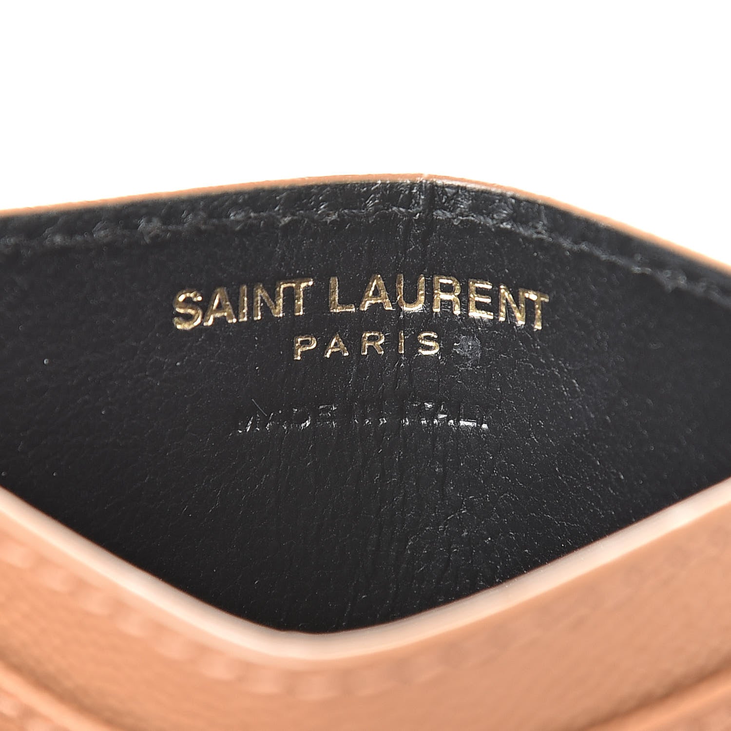 Saint Laurent Grain De Poudre Matelasse Chevron Monogram Credit Card Case Cork 6 of 9