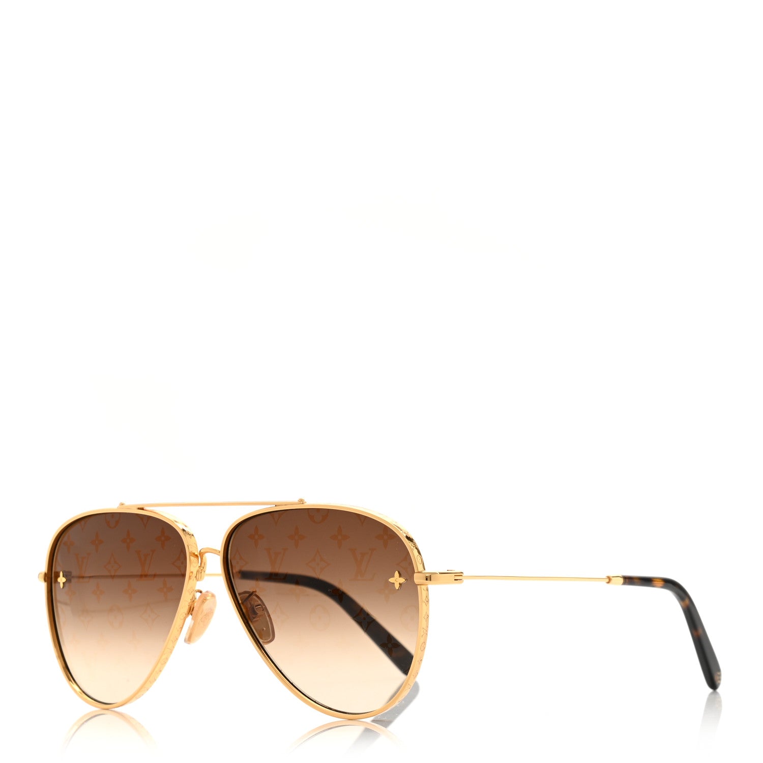 Louis Vuitton Metal The LV Pilot Sunglasses Z1619U Gradient Brown Monogram 1 of 9