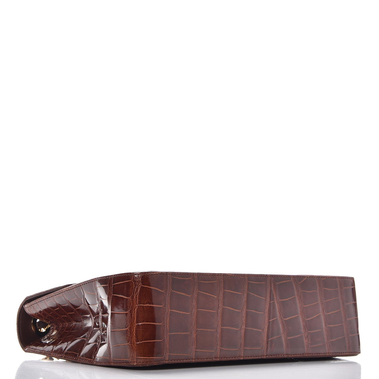 Alligator Jumbo Single Flap Dark Brown