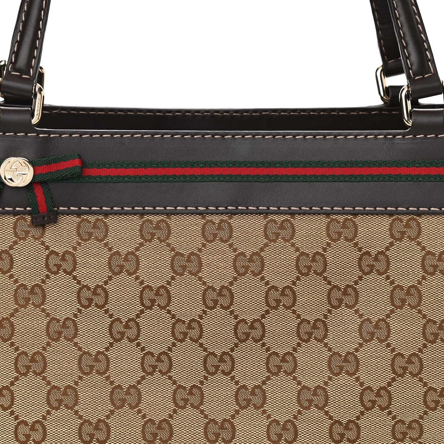 Monogram Web Medium Mayfair Tote Dark Brown